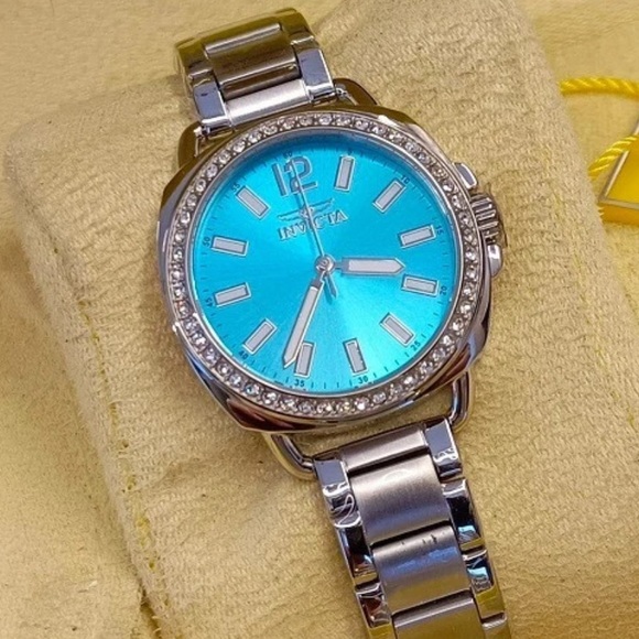 Invicta Wildflower Women's Quartz Blue Dial Stainless Steel Bracelet 32mm Watch - Picture 1 of 9